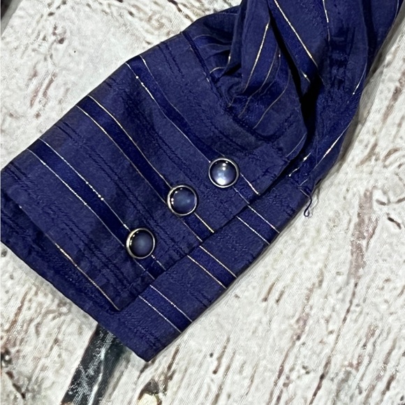 Western Pearl Snap Purple Striped Cowboy Rockabilly Rancher Button Down - Picture 2 of 7
